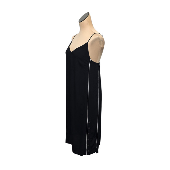 Avec Les Filles Dress Womens Small Black Sleeveless‎ Midi Button Side Slip Tank - Picture 8 of 9